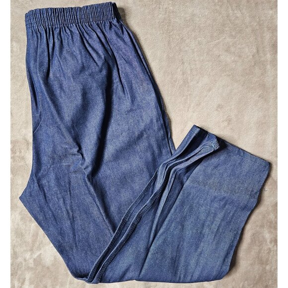 Elastic Waist Denim Pants 2XL Miss Fit 100% Cotton Made In Pakistan Blue - Picture 8 of 9
